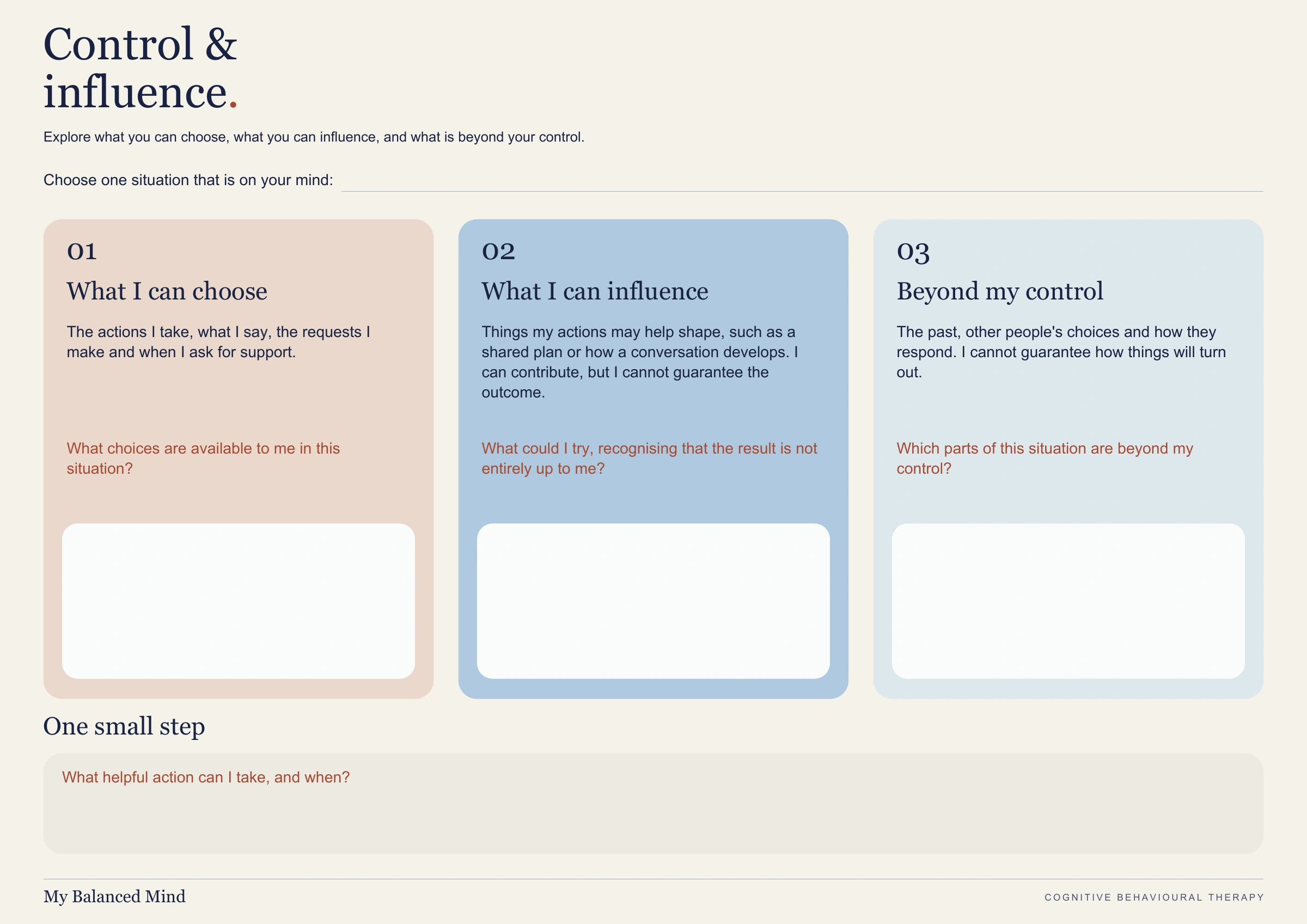 Control and influence — page 1