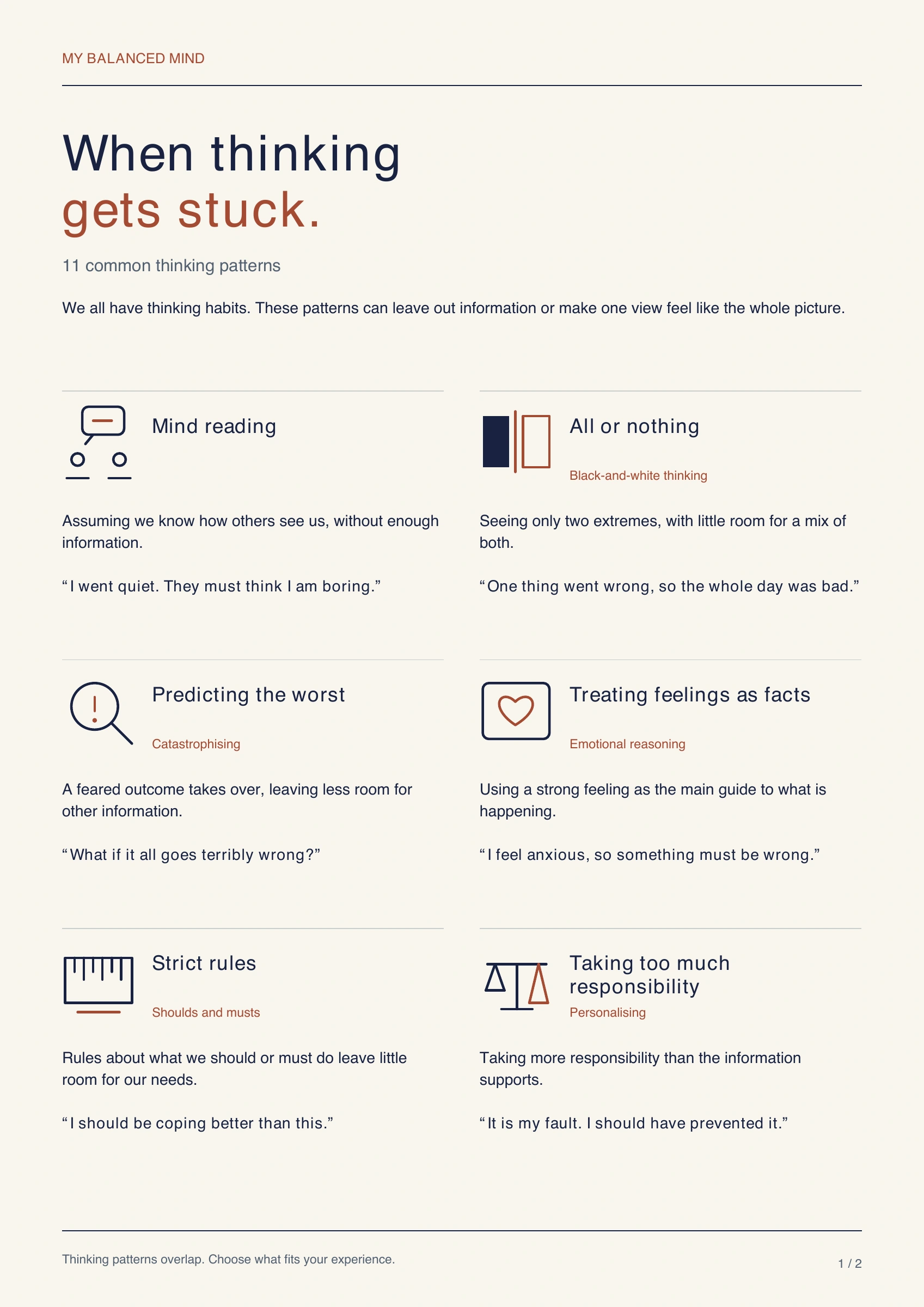 Thinking styles overview — page 1