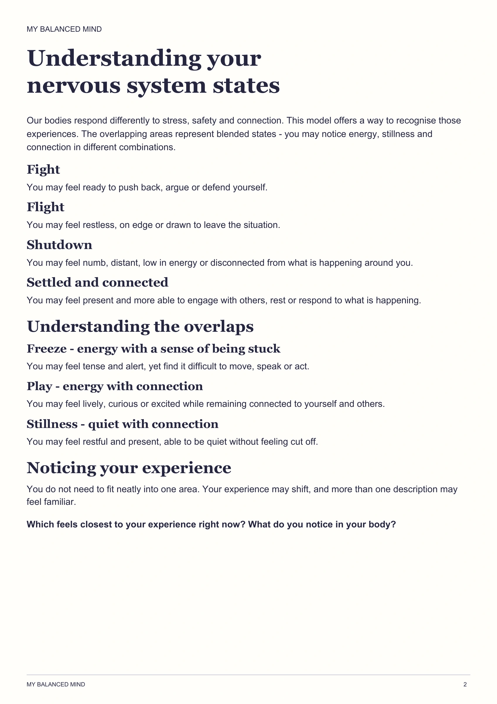 Understand your nervous system — page 2